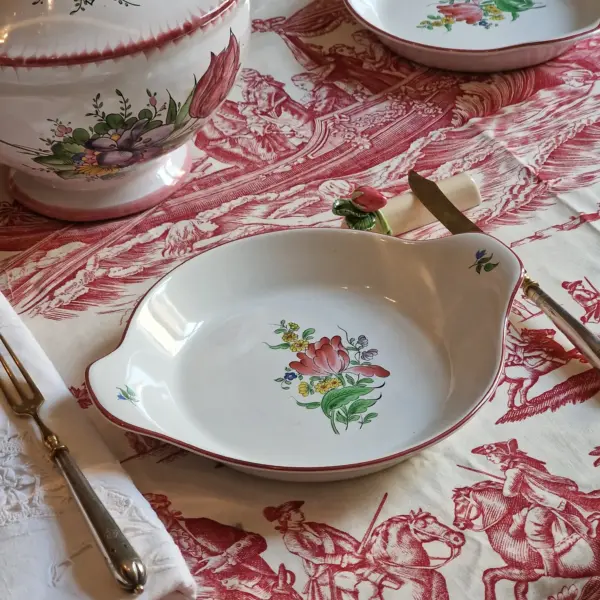 Set of 8 Antique French Lunéville Individual Serving Dishes