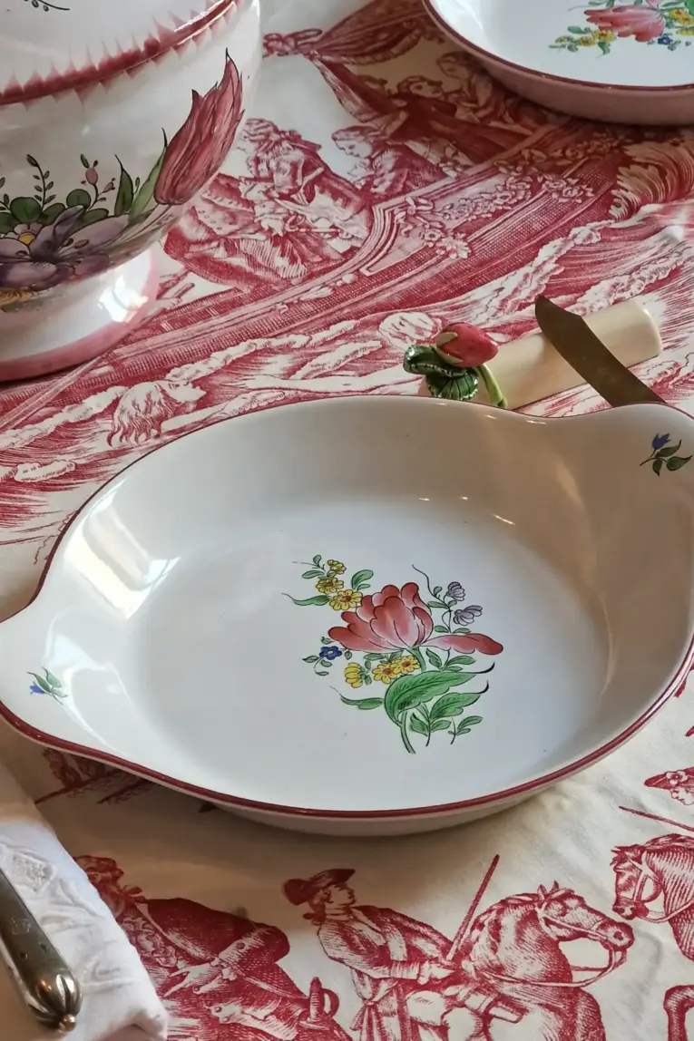 Set of 8 Antique French Lunéville Individual Serving Dishes